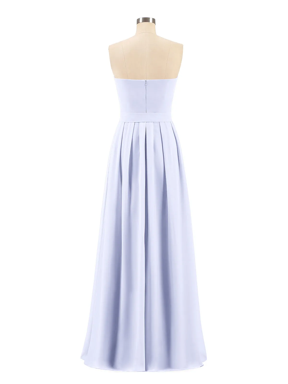 Chiffon Strapless Bridesmaid Gown with Sash-Lavender Plus Size