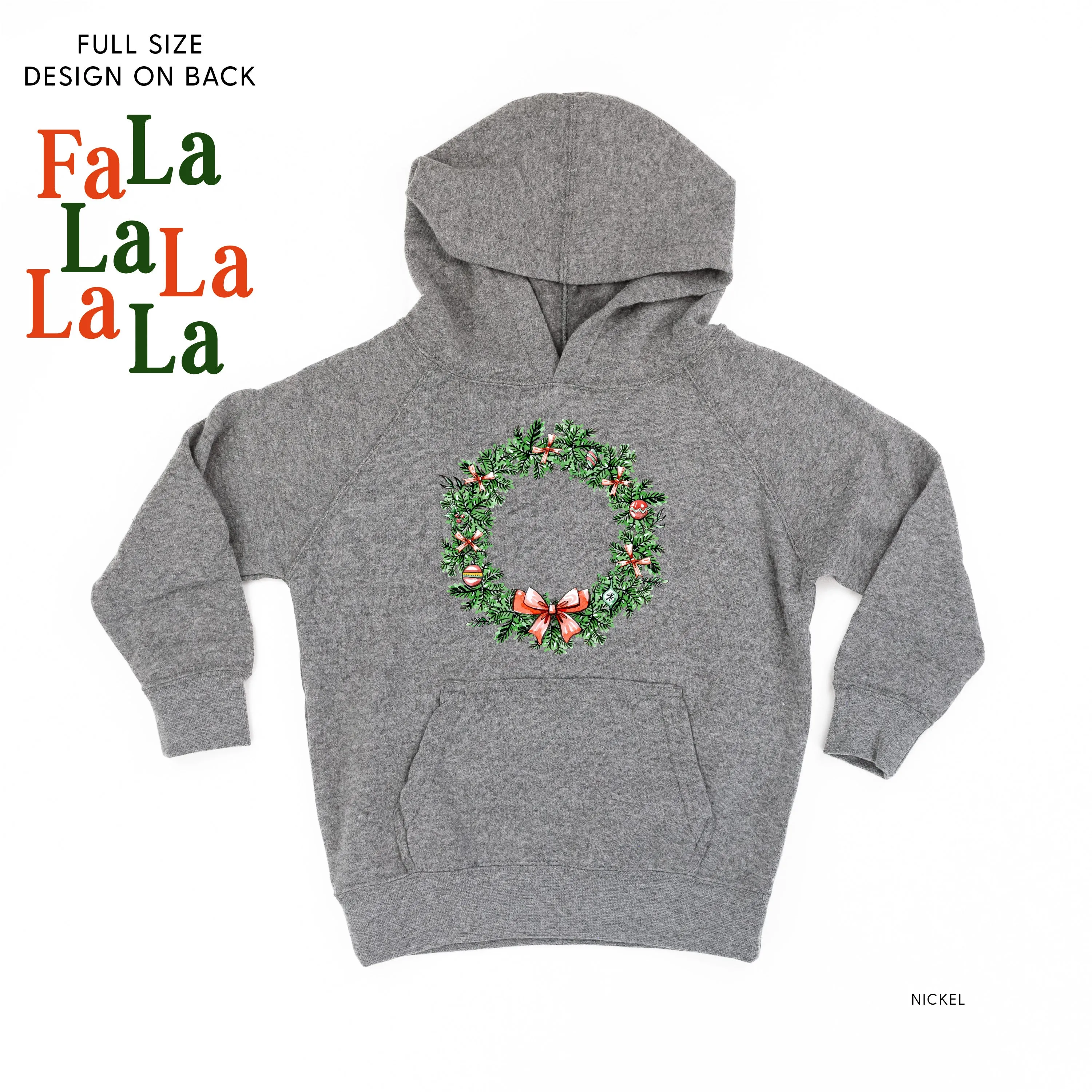 Christmas Wreath - Fa La La La La La (f&b) - Child HOODIE