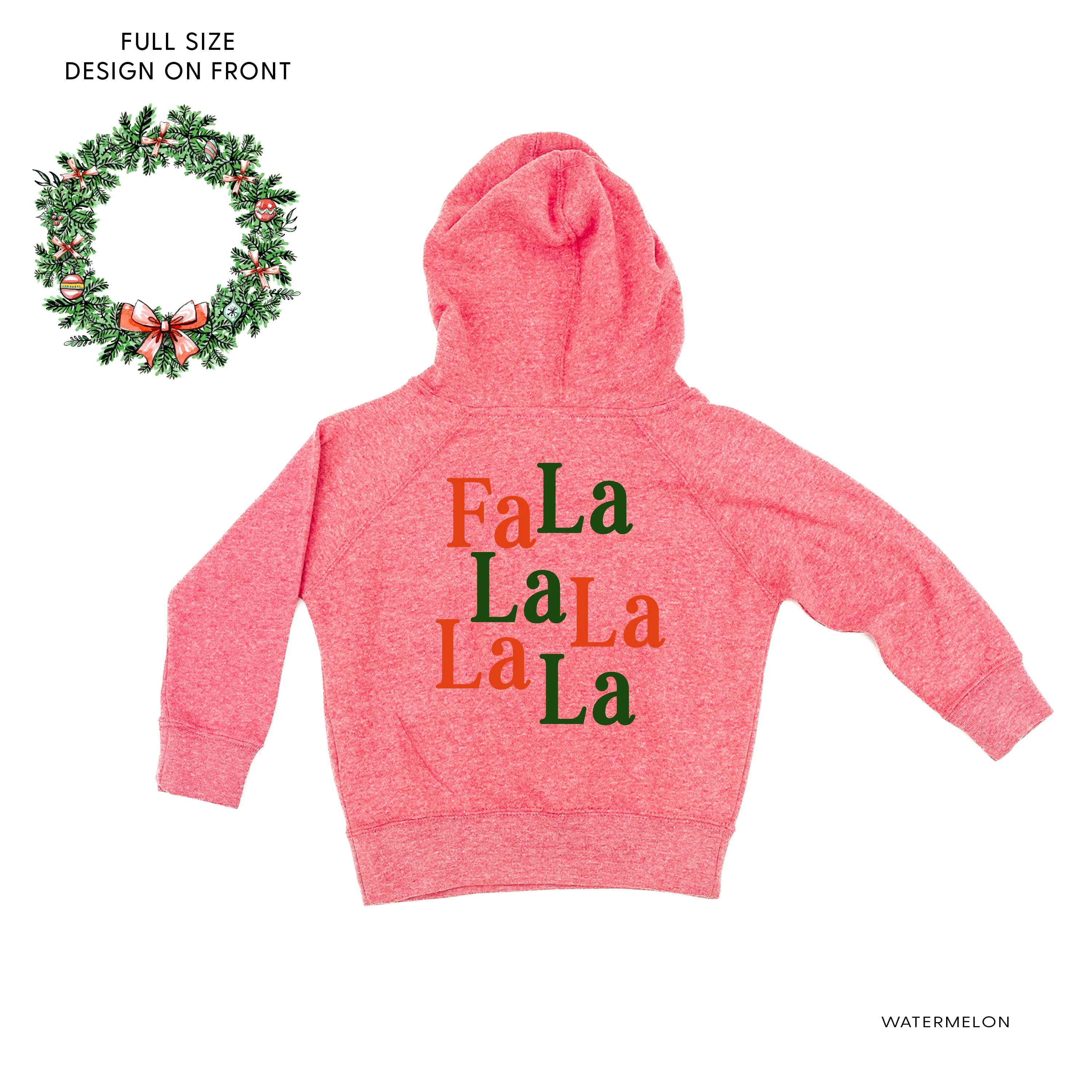 Christmas Wreath - Fa La La La La La (f&b) - Child HOODIE