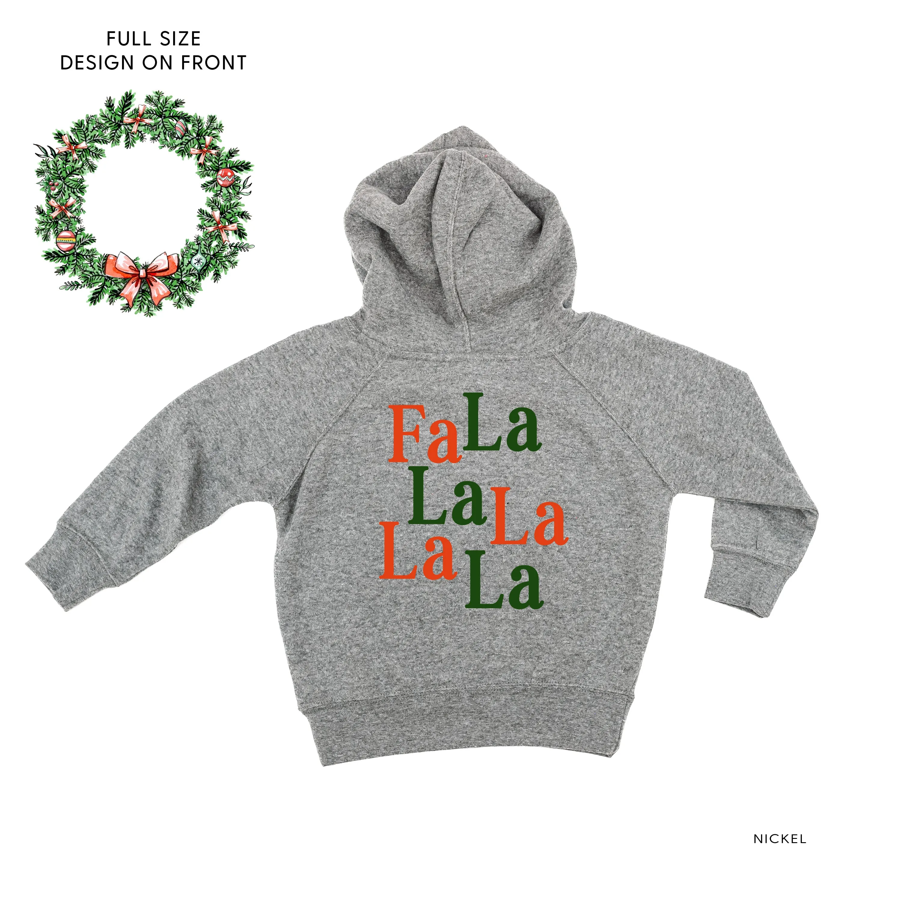 Christmas Wreath - Fa La La La La La (f&b) - Child HOODIE
