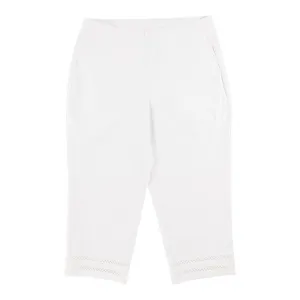 Classic Editions Women's Petite Capri with Crochet Detail