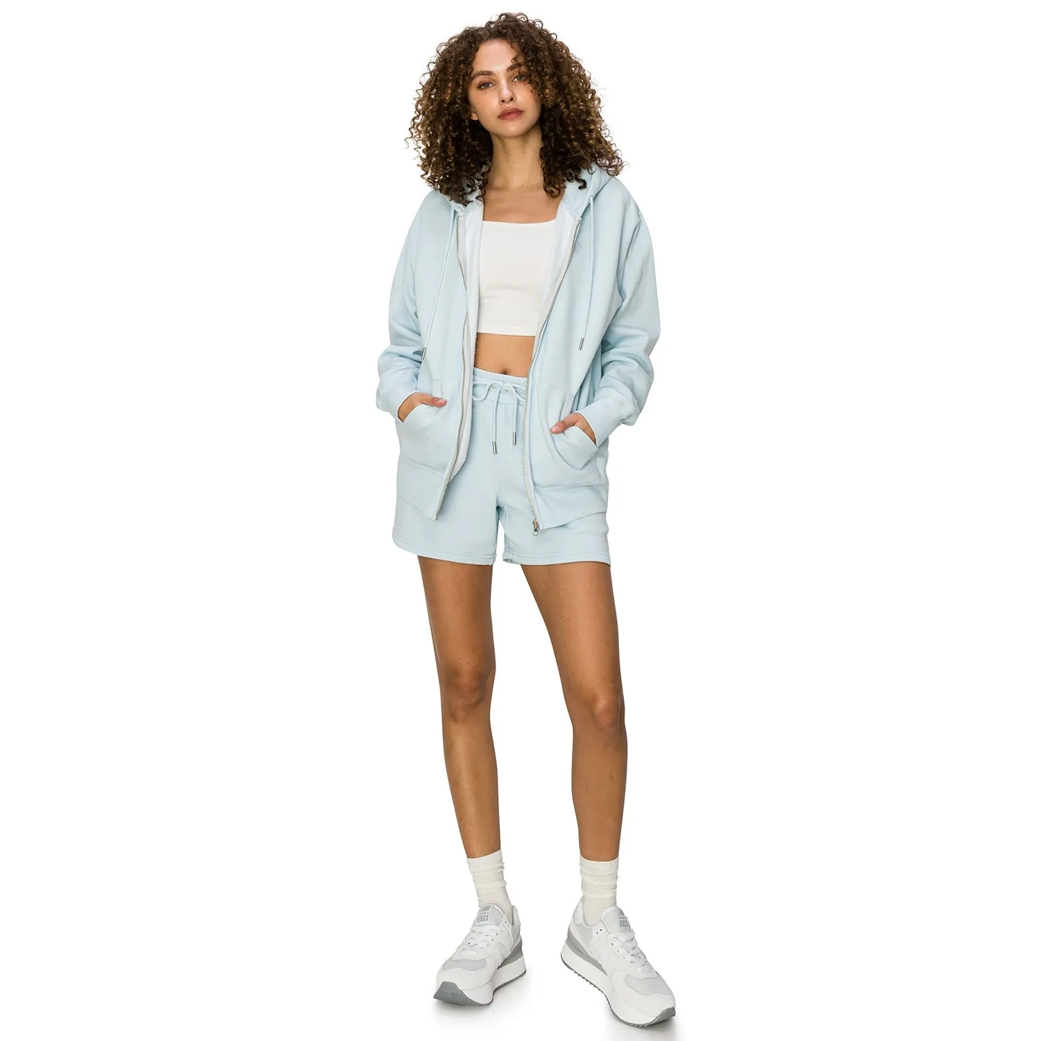 Cloud Fleece Zip Up Hoodie - Pastel Blue