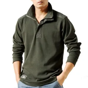 Cotton Casual Shirts Men Autumn Loose Long Sleeved Tactical Shirts Military Big Size Business Leisure Men Polo Shirt