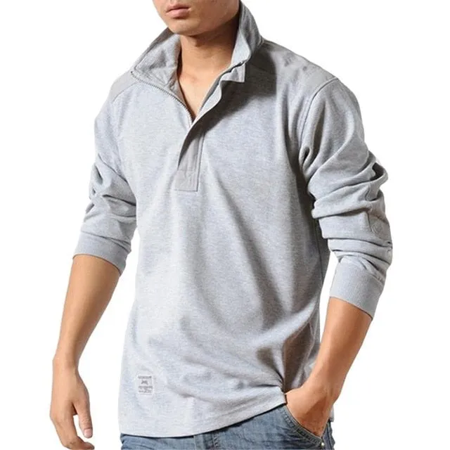 Cotton Casual Shirts Men Autumn Loose Long Sleeved Tactical Shirts Military Big Size Business Leisure Men Polo Shirt