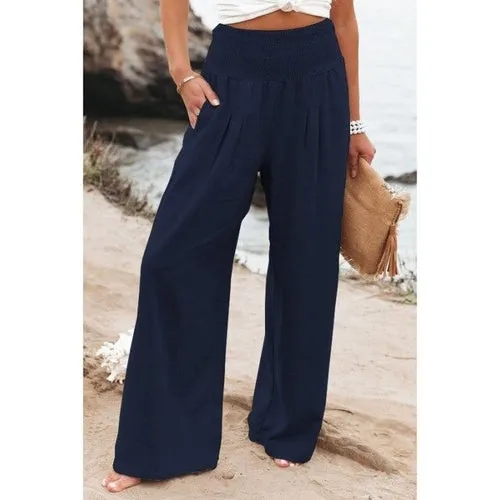Cotton Linen Wide Leg Pants Casual Loose