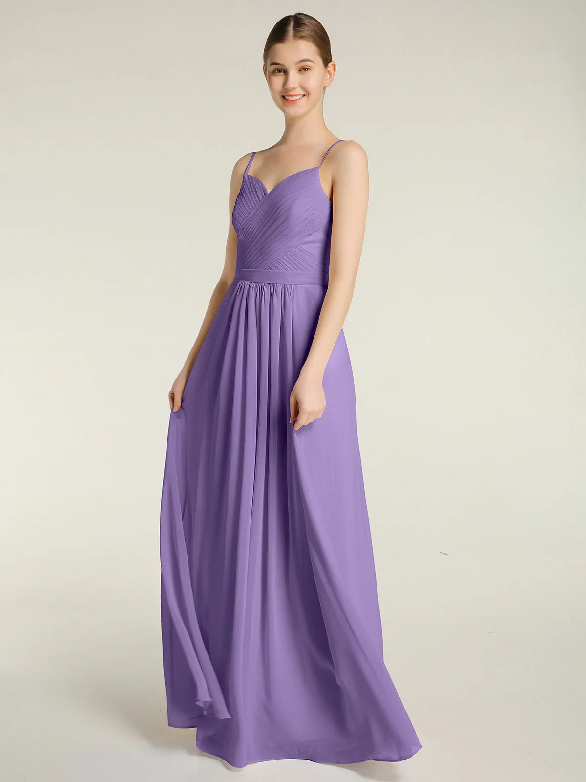 Cross Pleated Bodice Spaghetti Strap Dresses Tahiti Plus Size