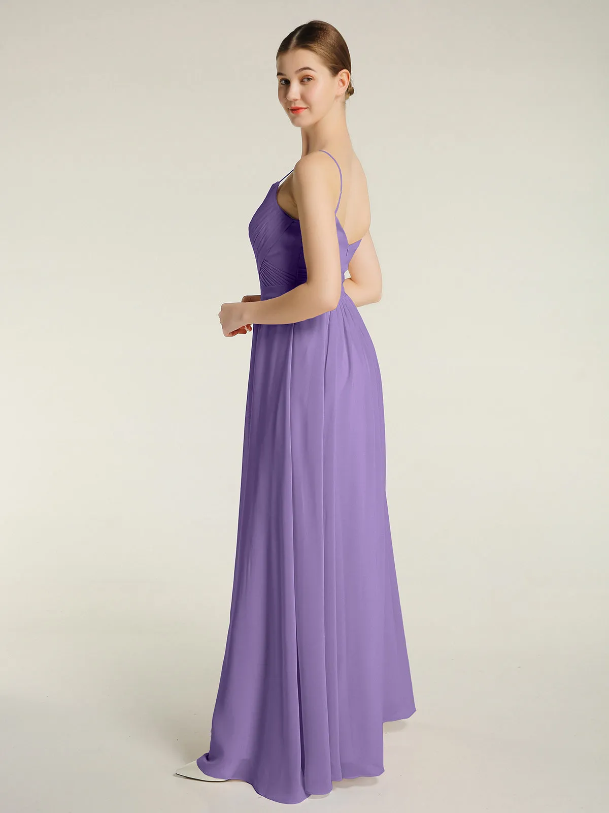 Cross Pleated Bodice Spaghetti Strap Dresses Tahiti Plus Size