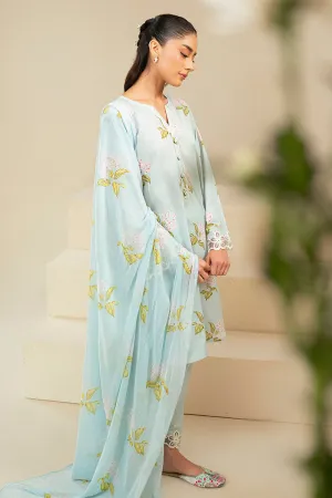 Cross Stitch | Daily Lawn 24 | DIM GRAY-3 PIECE LAWN SUIT