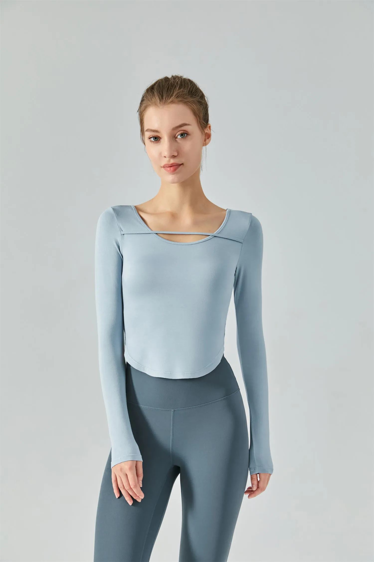 Curved Hem Sports Top