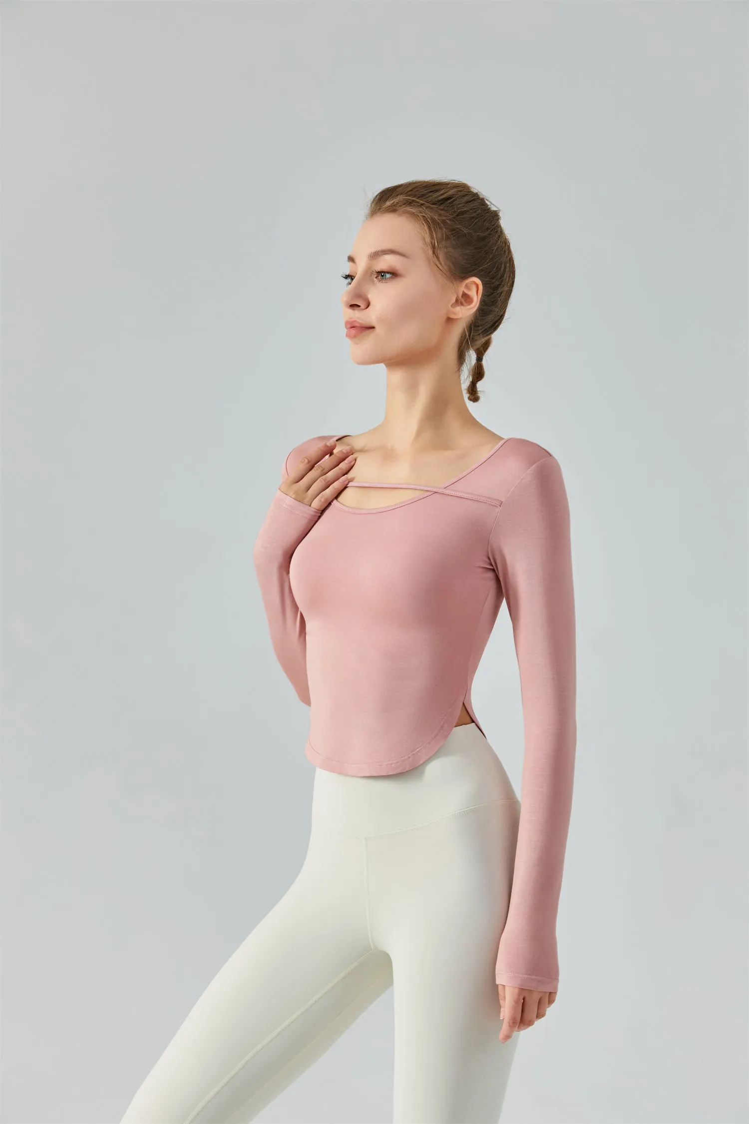 Curved Hem Sports Top