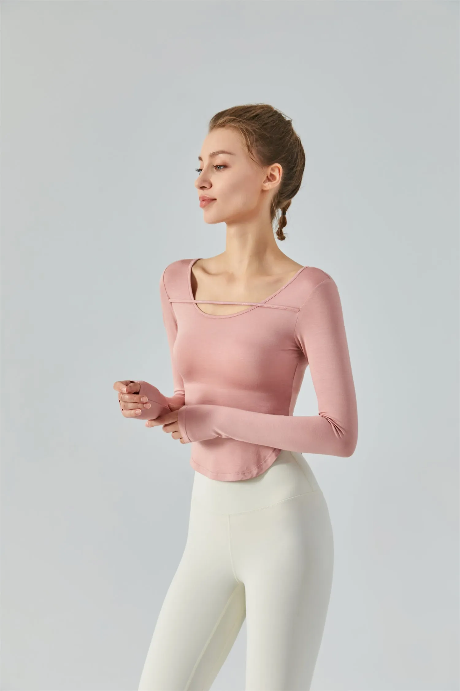 Curved Hem Sports Top
