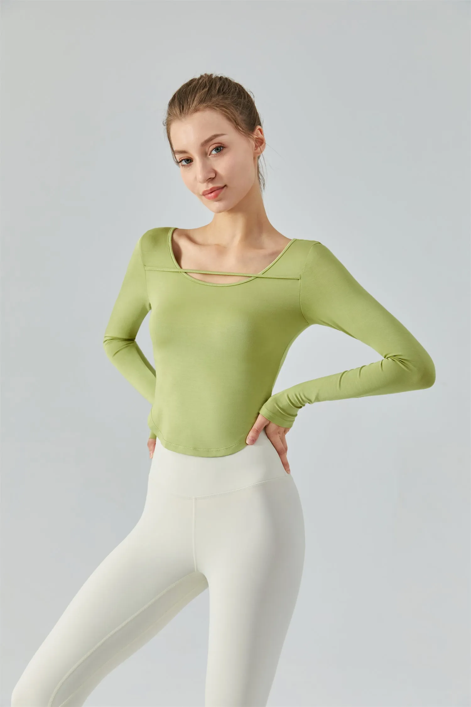 Curved Hem Sports Top