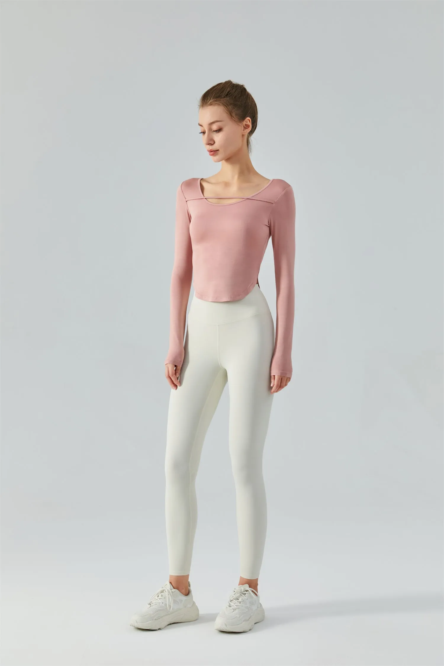 Curved Hem Sports Top