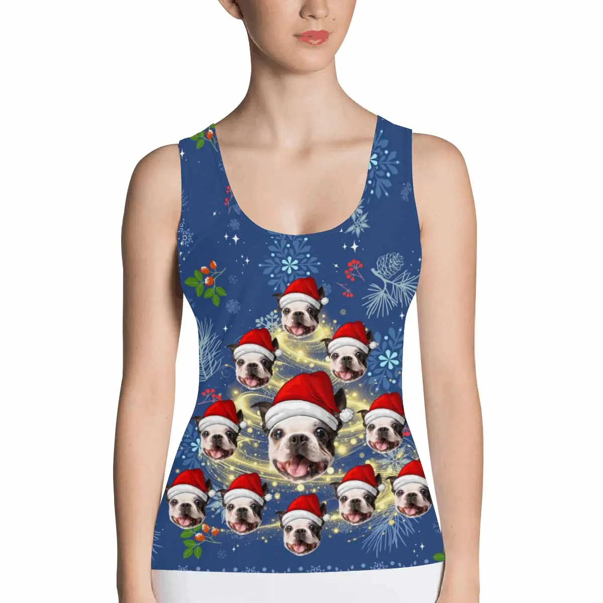 Custom Face Tank Tops Ugly Christmas Clothing Design Your Own Personalized Couple Tops