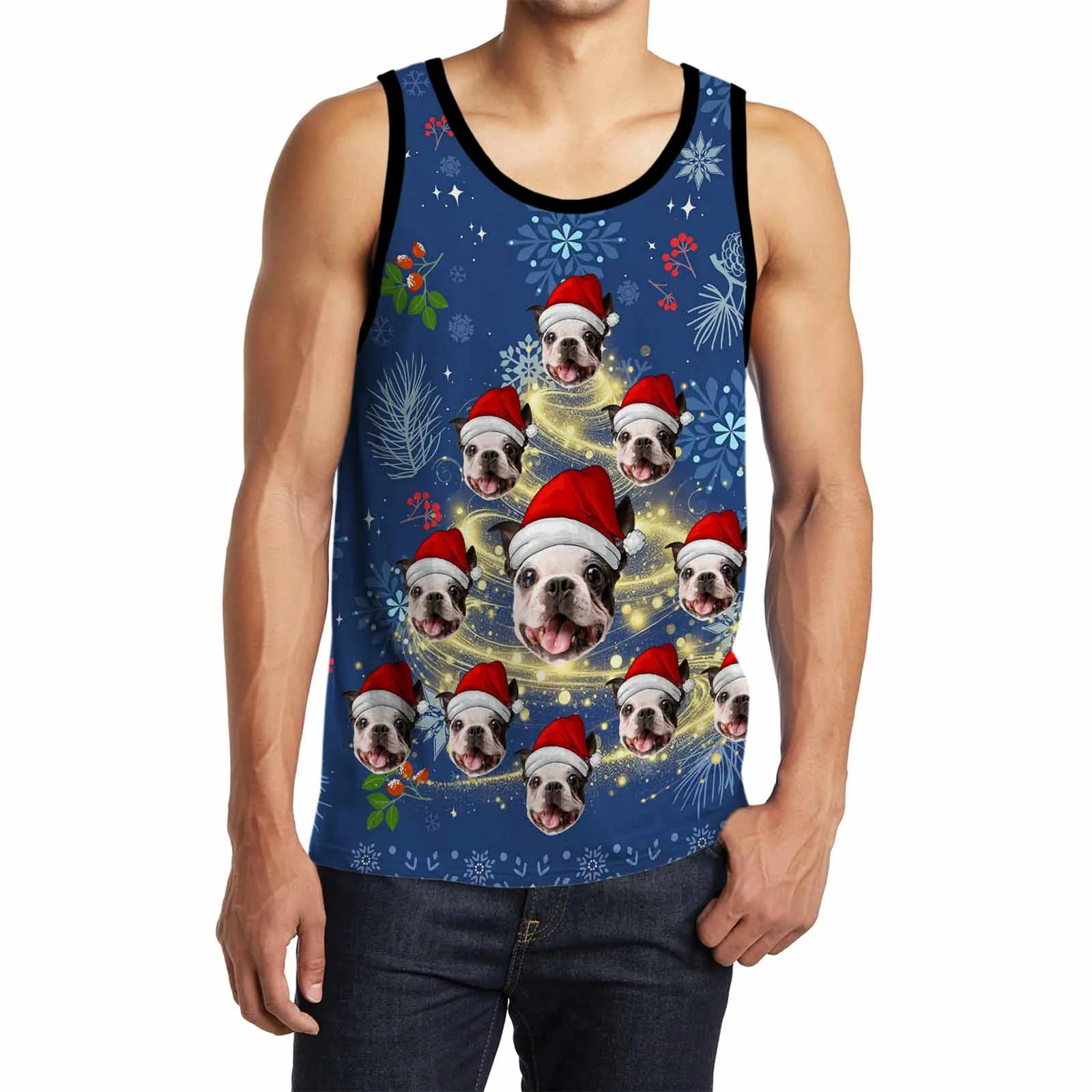 Custom Face Tank Tops Ugly Christmas Clothing Design Your Own Personalized Couple Tops