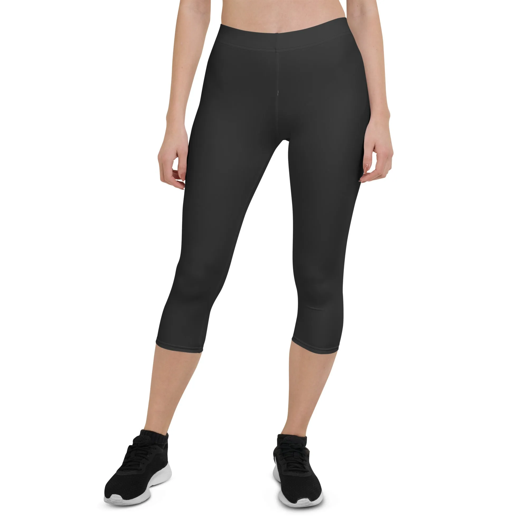 Dark Charcoal Black Capris