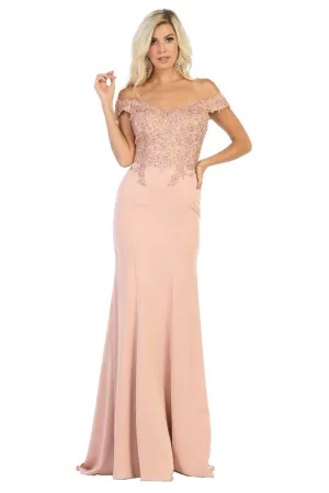 Dusty Rose Bridesmaid Dresses in Satin and Plus Size Gowns by MQ1675