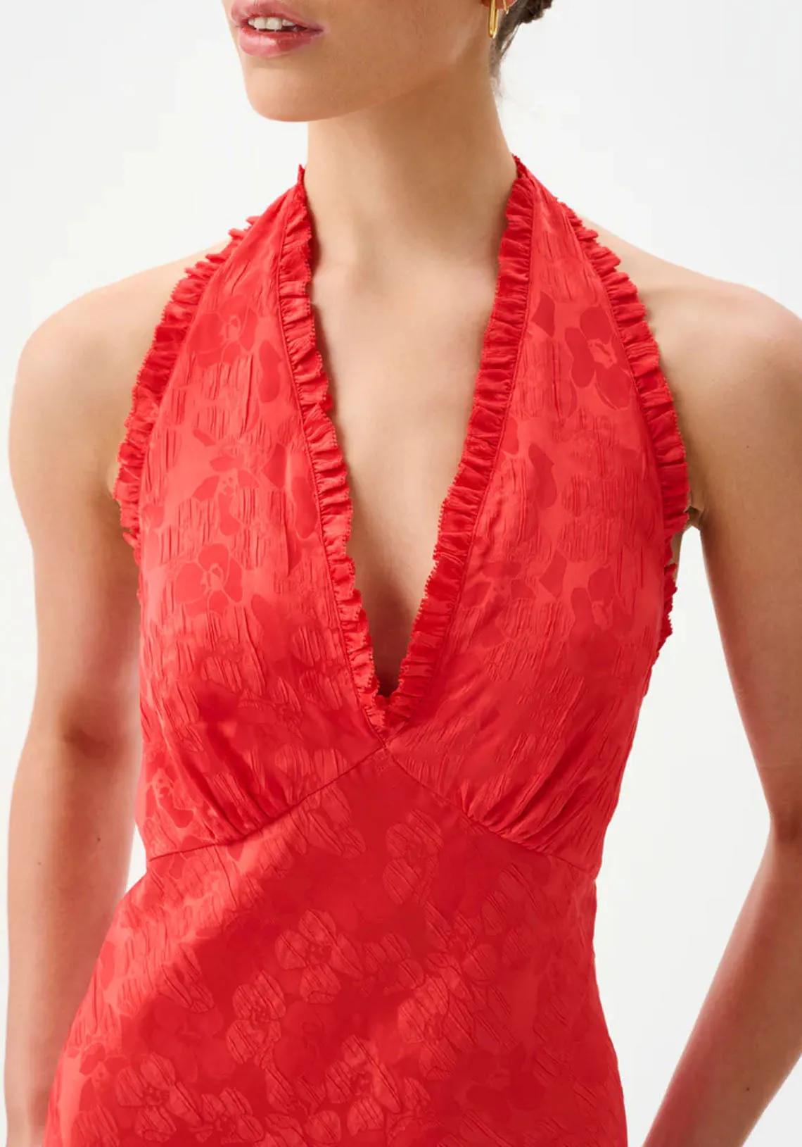 EILWEN MIDI DRESS IN SCARLET MEADOW