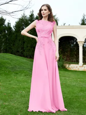 Elegant Illusion Lace Appliqued Dress With Buttons Candy Pink Plus Size
