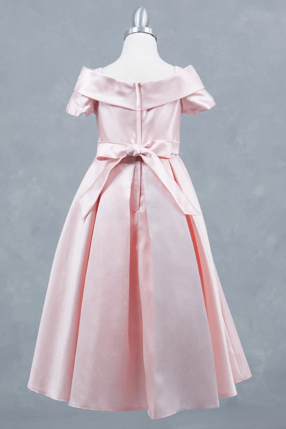 Elegant Off-Shoulder Satin Special Occasion Dress 4-14