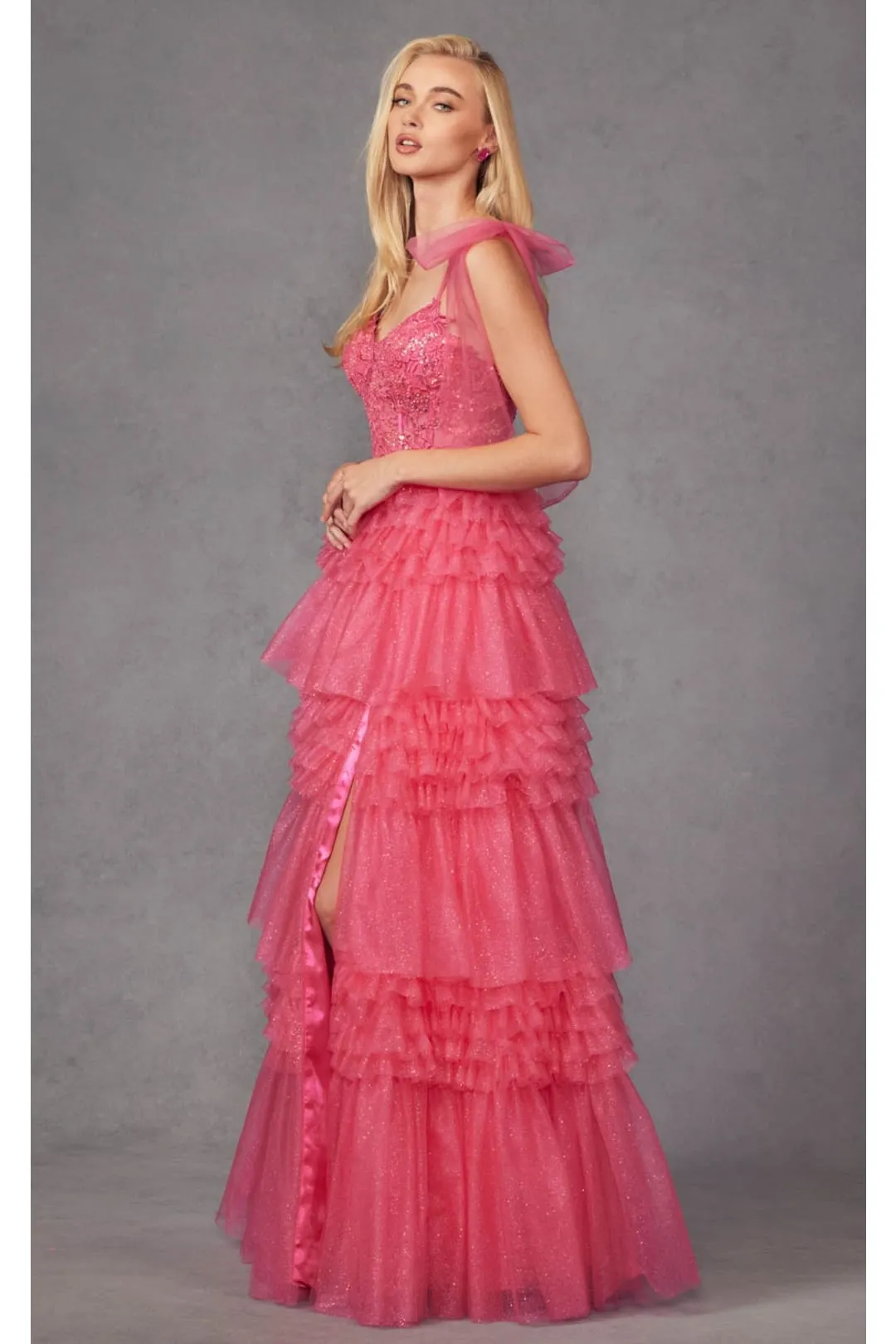 Embellished V-Neck Prom Gown by Juliet JT2465A
