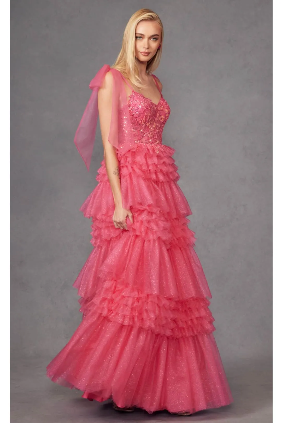 Embellished V-Neck Prom Gown by Juliet JT2465A