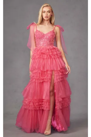 Embellished V-Neck Prom Gown by Juliet JT2465A