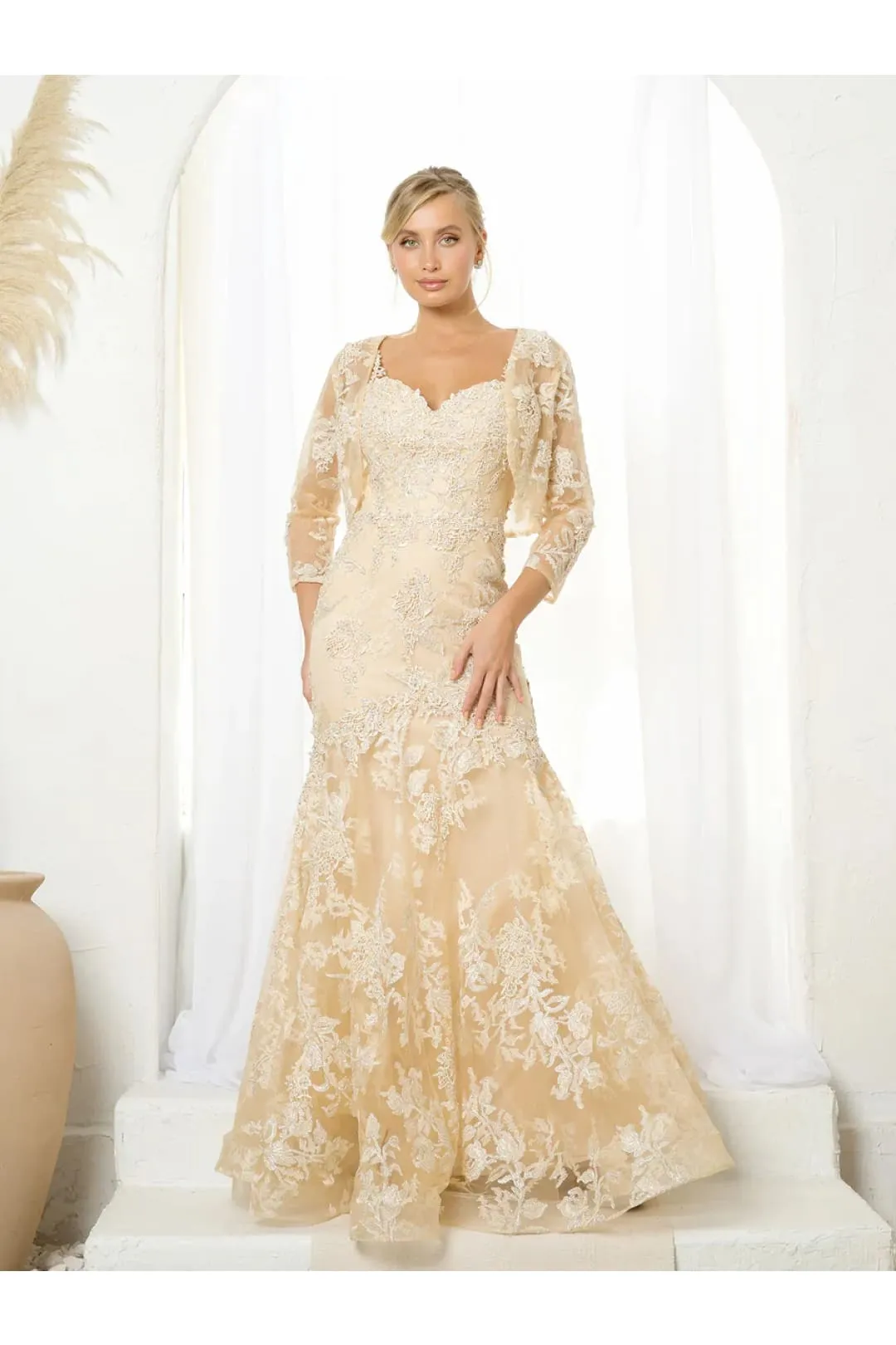 Eva USA 5250 Long Formal Mermaid Prom Bolero Dress
