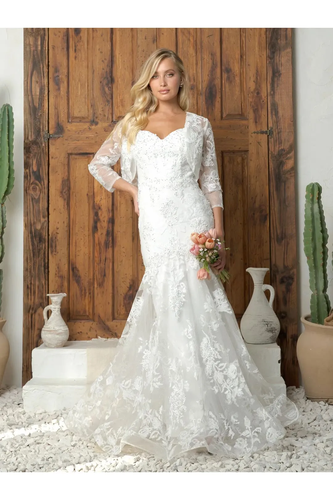 Eva USA 5250 Long Formal Mermaid Prom Bolero Dress