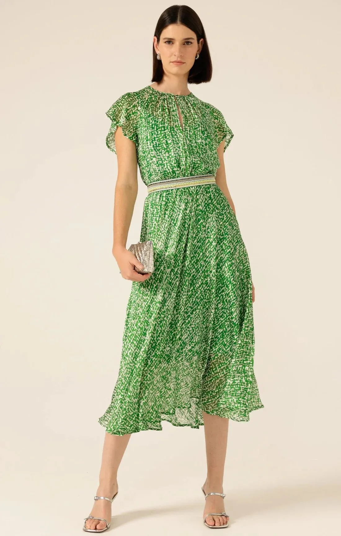 Fern Gully Chiffon Midi Dress