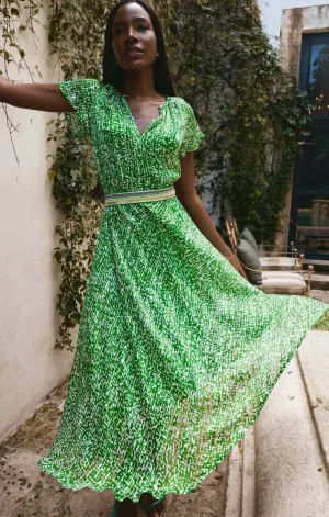 Fern Gully Chiffon Midi Dress