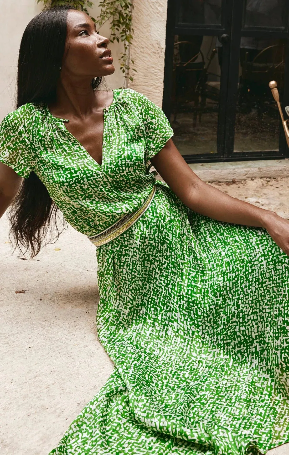 Fern Gully Chiffon Midi Dress