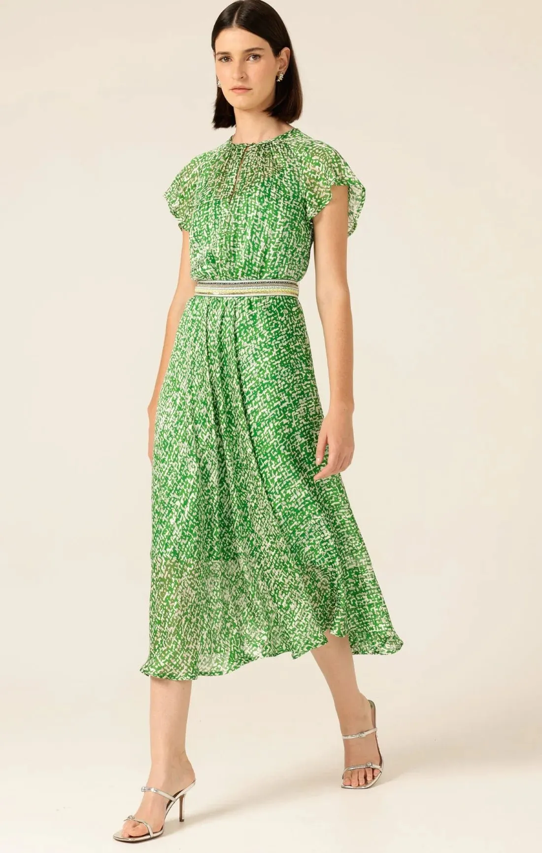 Fern Gully Chiffon Midi Dress