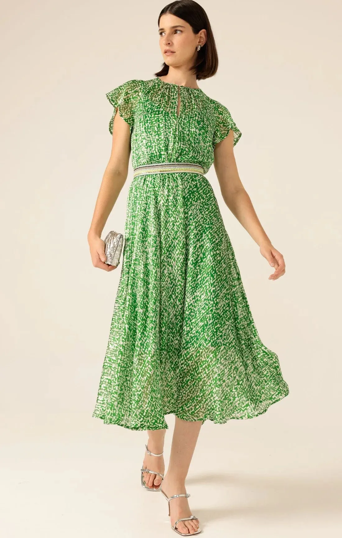 Fern Gully Chiffon Midi Dress