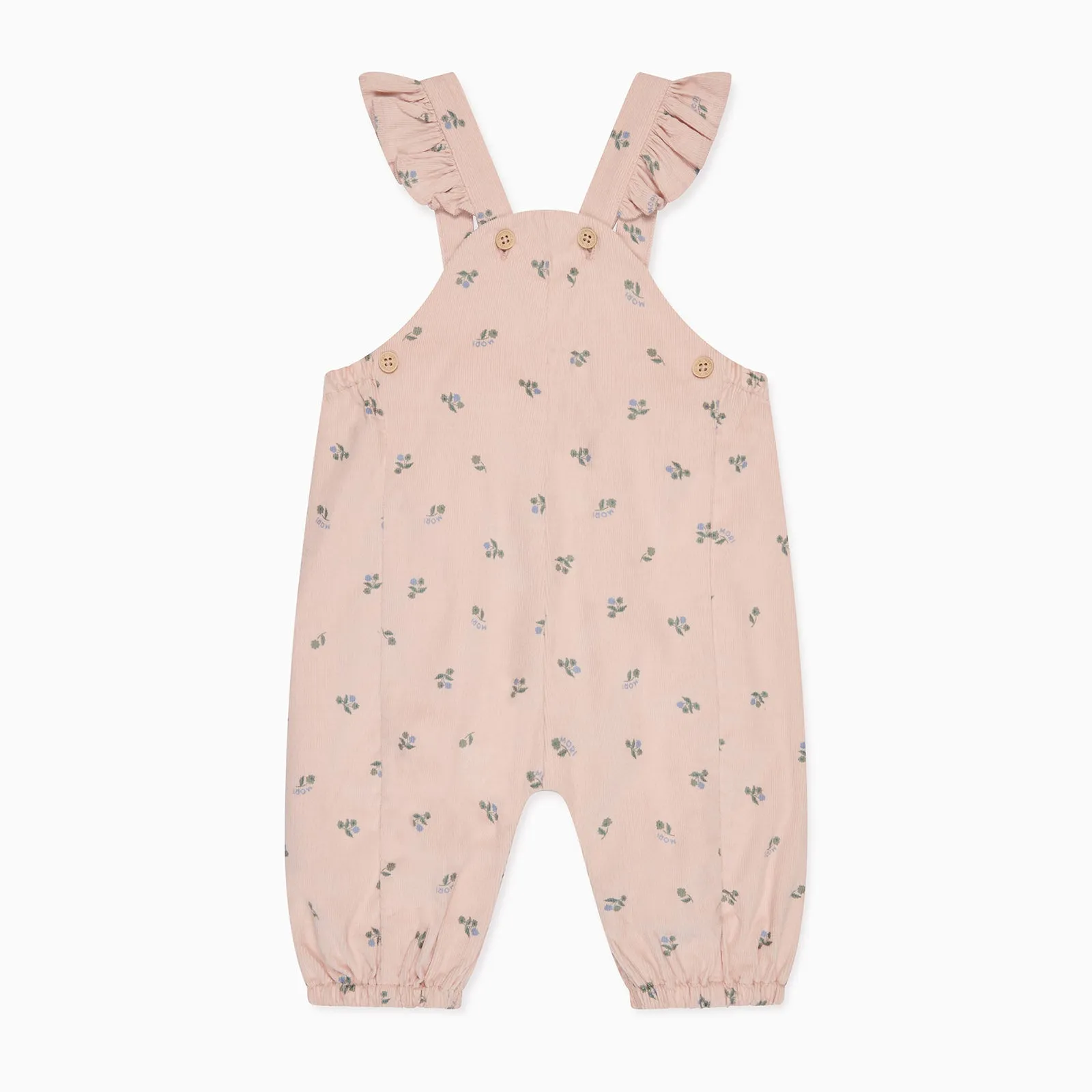 Floral Frilled Corduroy Dungarees