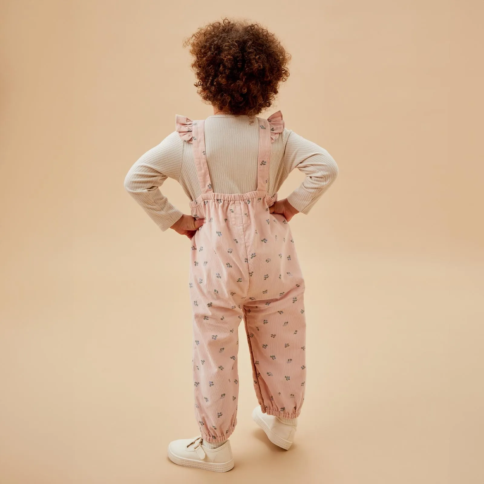Floral Frilled Corduroy Dungarees