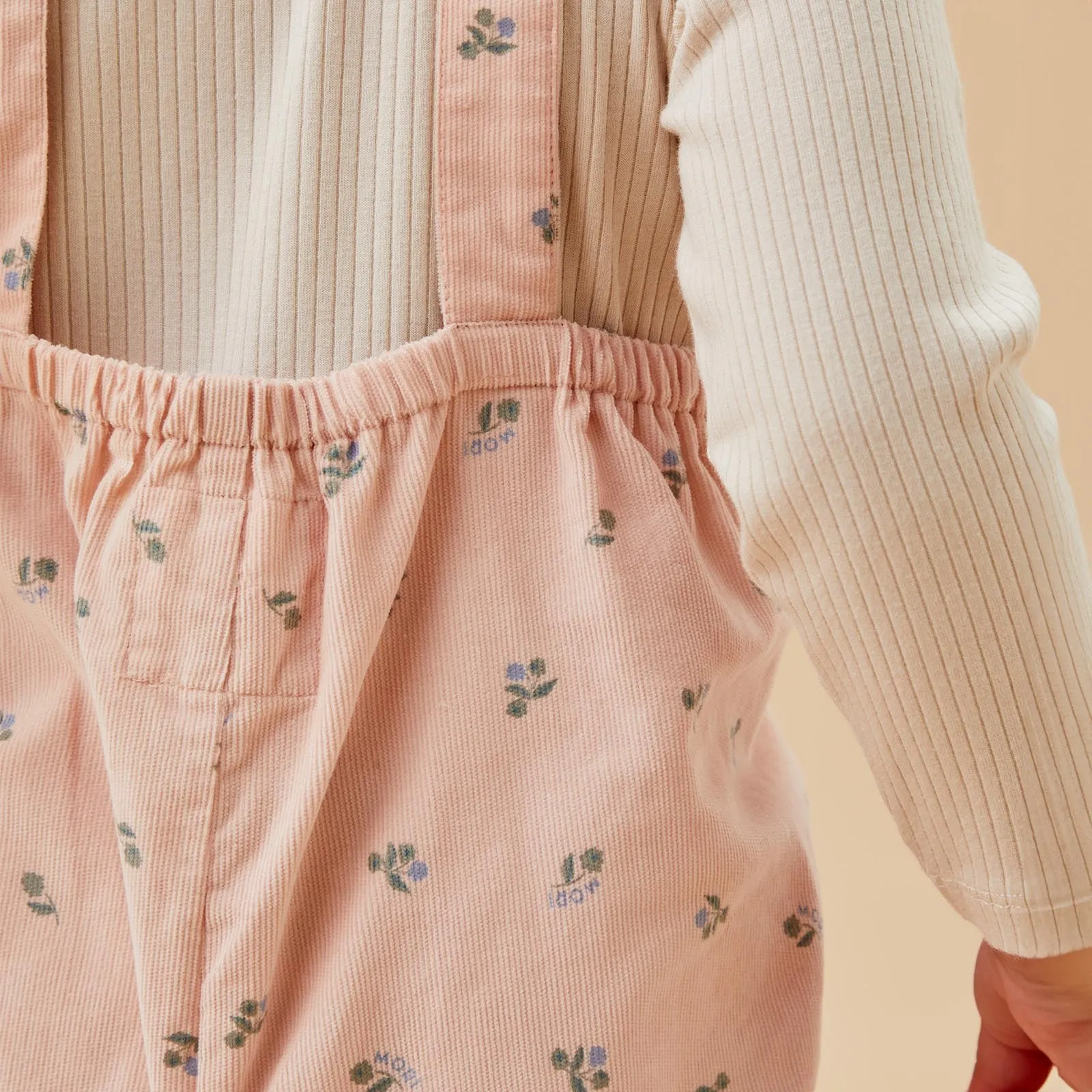 Floral Frilled Corduroy Dungarees