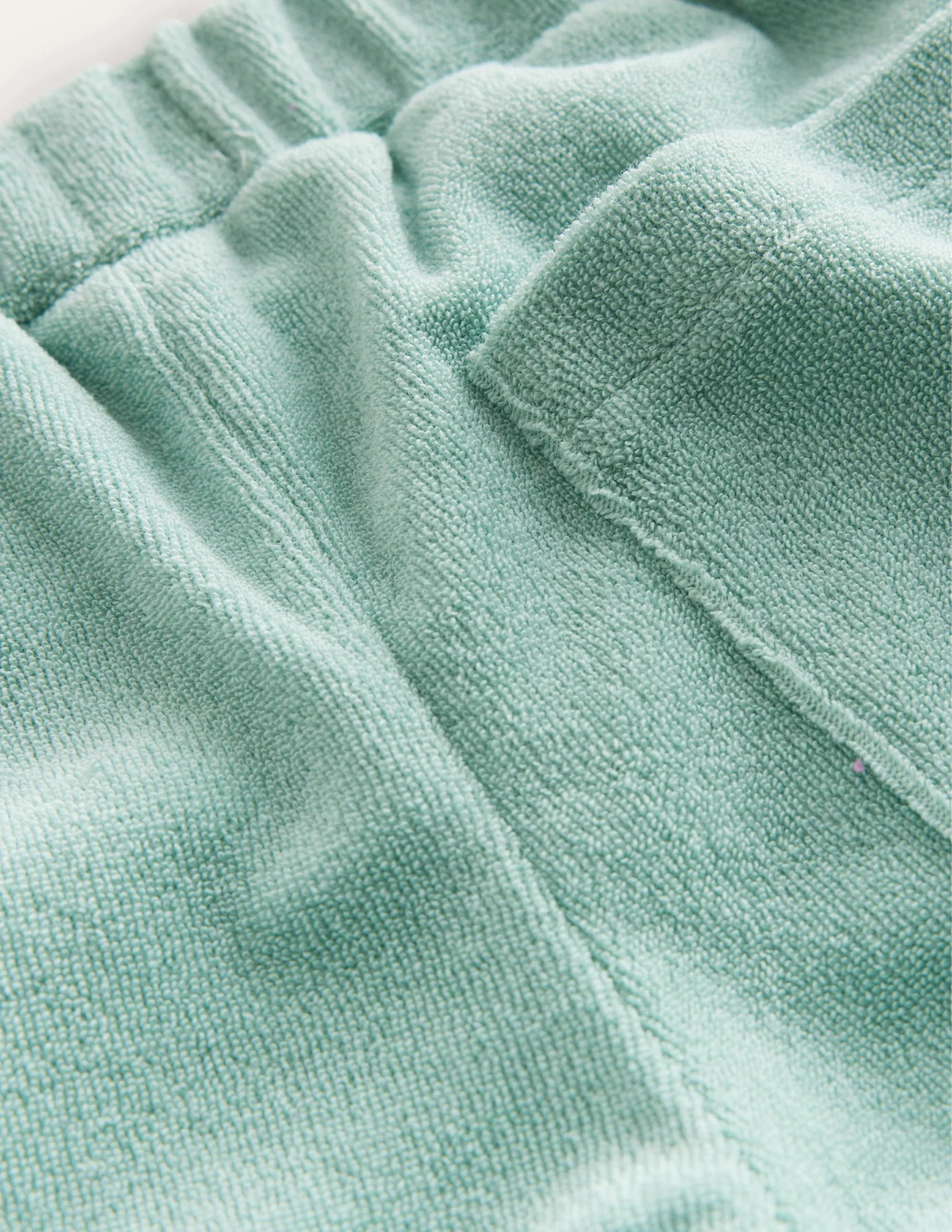 Frill Hem Towelling Shorts-Hot Spring Blue