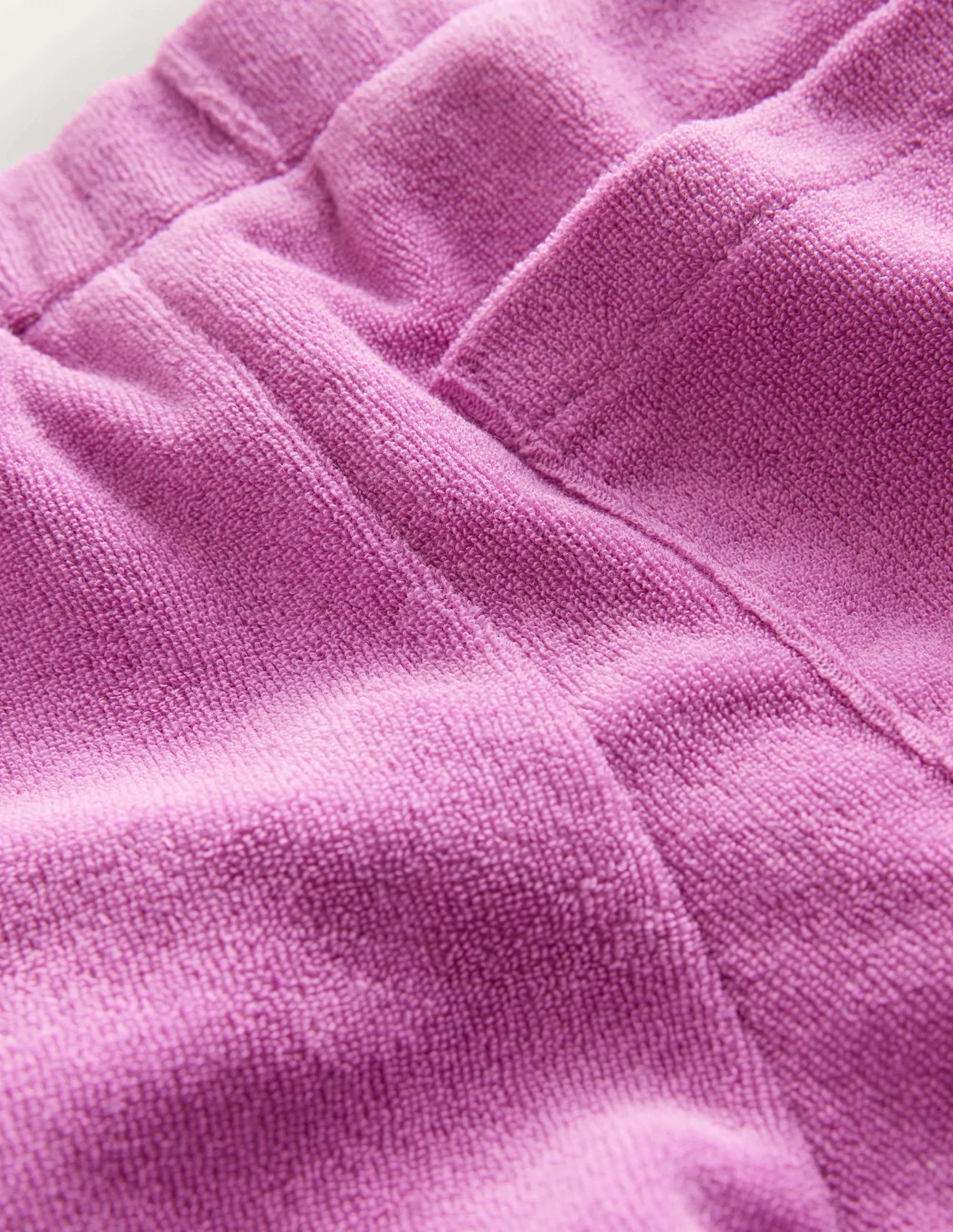Frill Hem Towelling Shorts-Radiant Orchid Purple