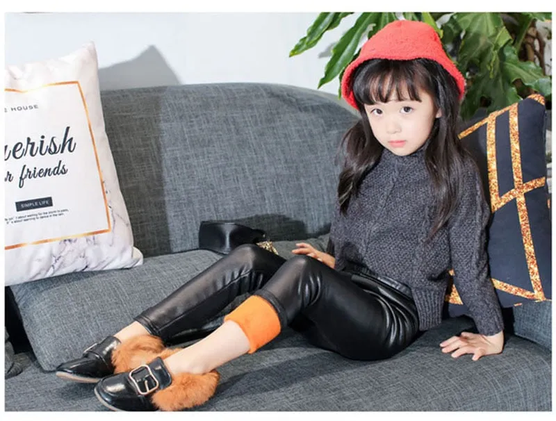 Girl Stripe PU Leggings.
