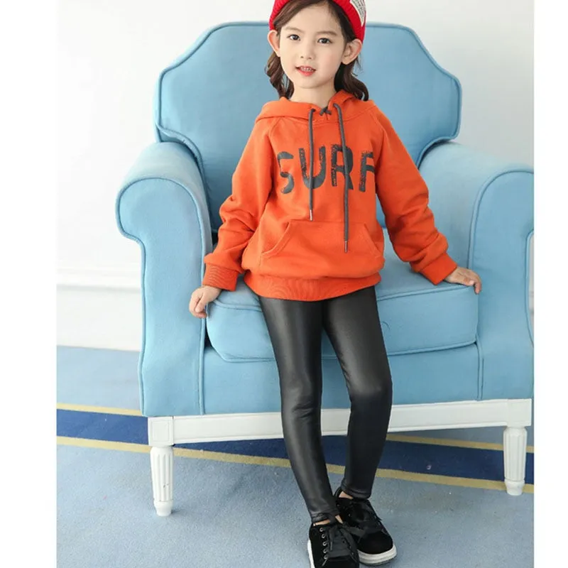 Girl Stripe PU Leggings.