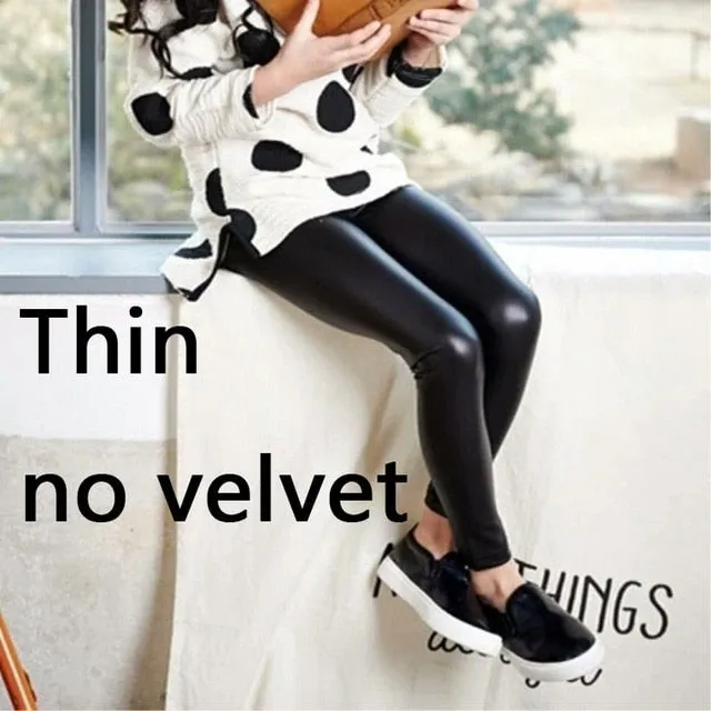 Girl Stripe PU Leggings.