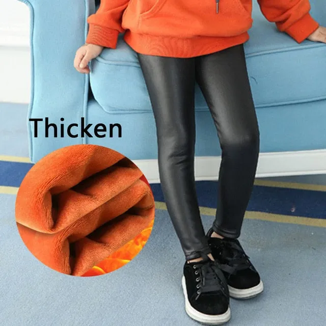 Girl Stripe PU Leggings.
