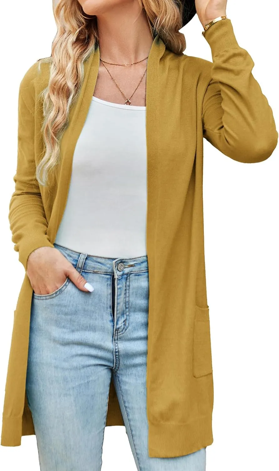 GRACE KARIN Women Lightweight Cardigan Sweaters with Pocket Long Sleeve Shrugs