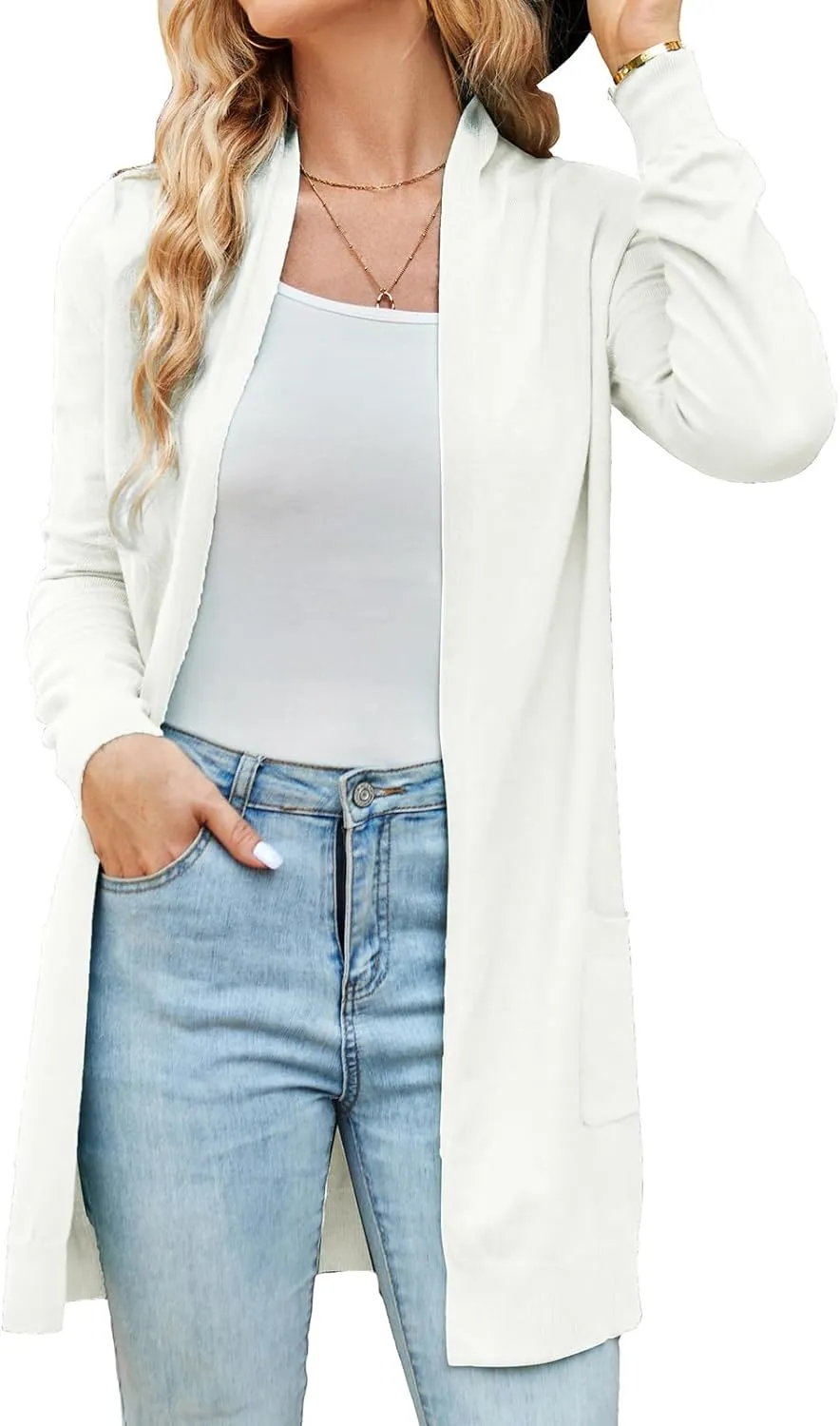 GRACE KARIN Women Lightweight Cardigan Sweaters with Pocket Long Sleeve Shrugs