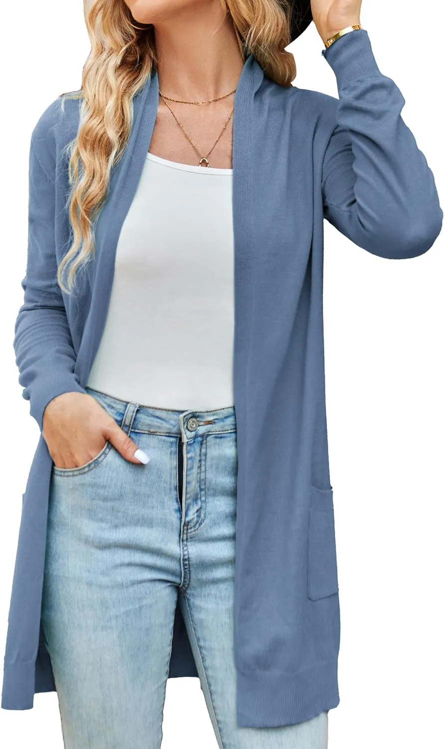 GRACE KARIN Women Lightweight Cardigan Sweaters with Pocket Long Sleeve Shrugs