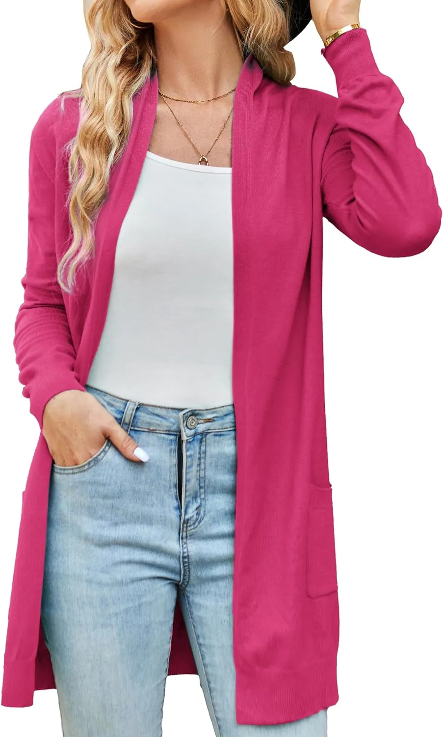 GRACE KARIN Women Lightweight Cardigan Sweaters with Pocket Long Sleeve Shrugs