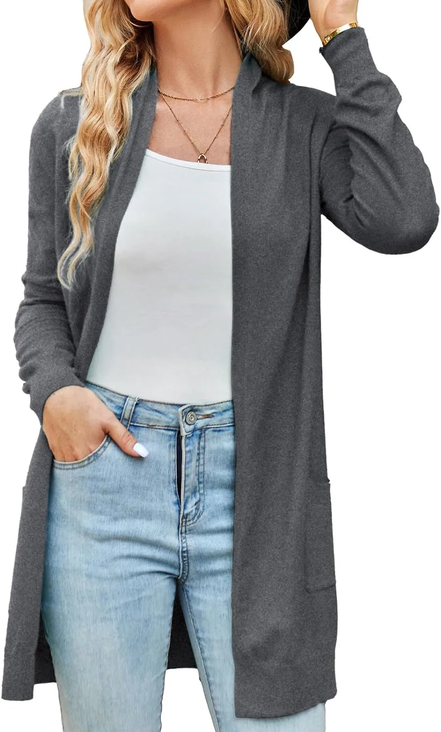 GRACE KARIN Women Lightweight Cardigan Sweaters with Pocket Long Sleeve Shrugs