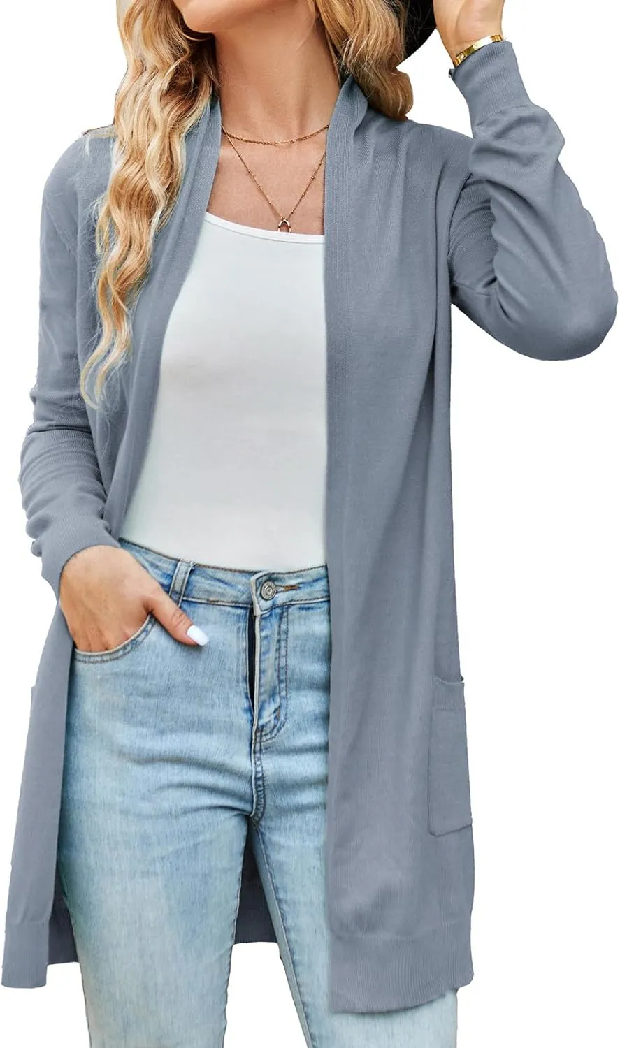 GRACE KARIN Women Lightweight Cardigan Sweaters with Pocket Long Sleeve Shrugs