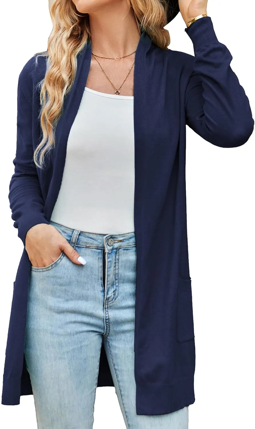 GRACE KARIN Women Lightweight Cardigan Sweaters with Pocket Long Sleeve Shrugs